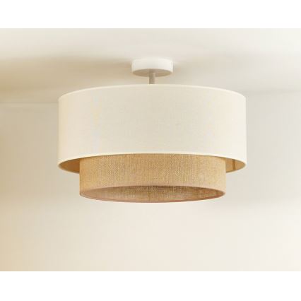 Duolla - Lámpara de techo BOHO 1xE27/15W/230V diá. 45 cm color crema/marrón