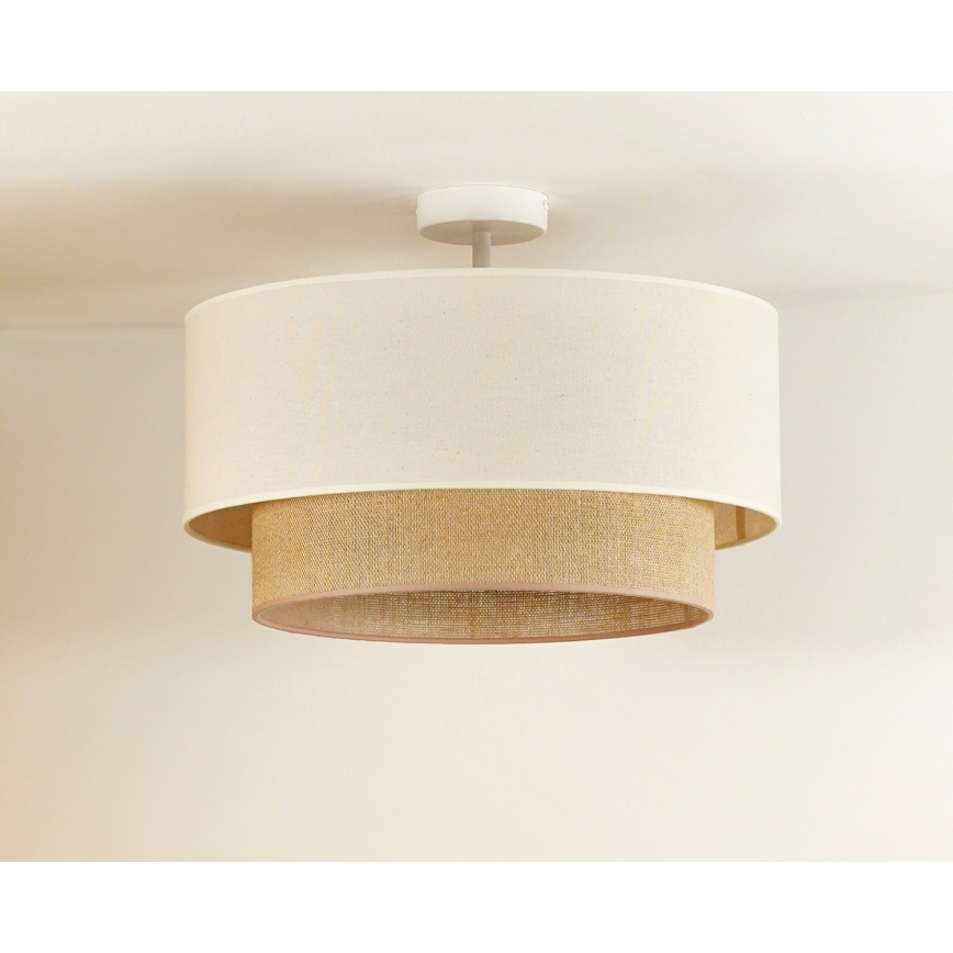 Duolla - Lámpara de techo BOHO 1xE27/15W/230V diá. 45 cm color crema/marrón
