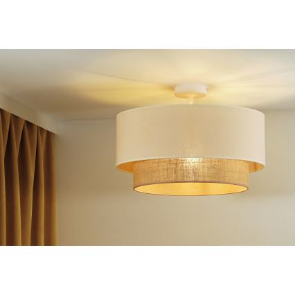 Duolla - Lámpara de techo BOHO 1xE27/15W/230V diá. 45 cm color crema/marrón