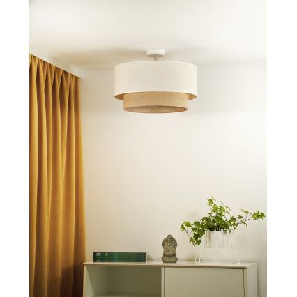 Duolla - Lámpara de techo BOHO 1xE27/15W/230V diá. 45 cm color crema/marrón