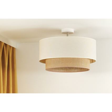Duolla - Lámpara de techo BOHO 1xE27/15W/230V diá. 45 cm color crema/marrón
