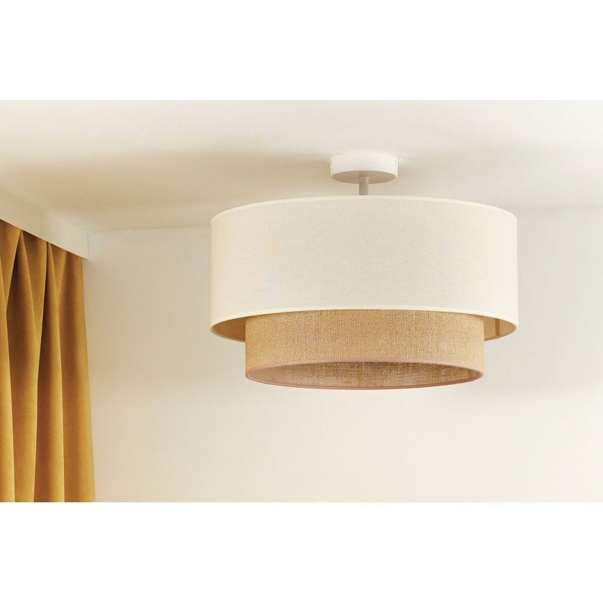 Duolla - Lámpara de techo BOHO 1xE27/15W/230V diá. 45 cm color crema/marrón