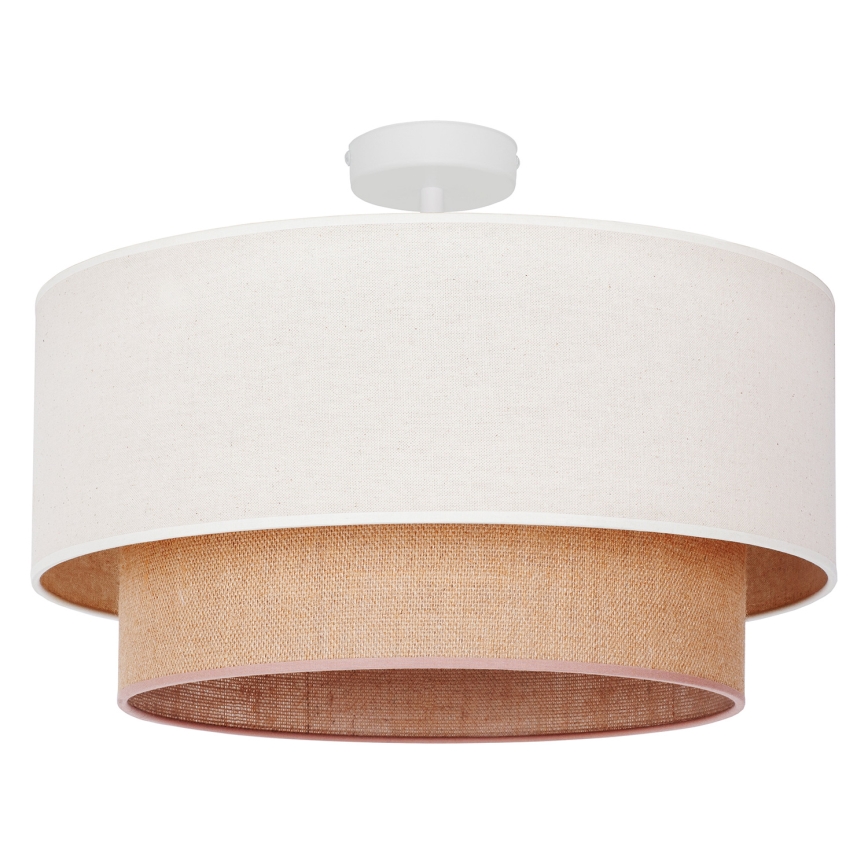 Duolla - Lámpara de techo BOHO 1xE27/15W/230V diá. 45 cm color crema/marrón