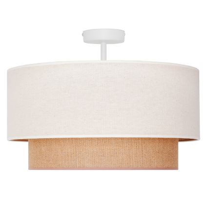 Duolla - Lámpara de techo BOHO 1xE27/15W/230V diá. 45 cm color crema/marrón