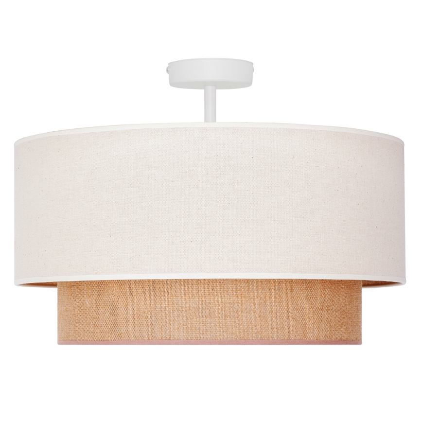 Duolla - Lámpara de techo BOHO 1xE27/15W/230V diá. 45 cm color crema/marrón