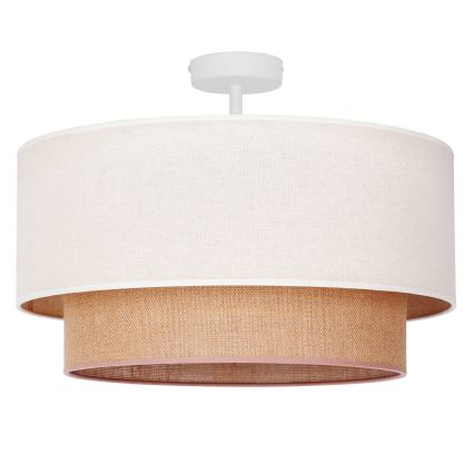 Duolla - Lámpara de techo BOHO 1xE27/15W/230V diá. 45 cm color crema/marrón