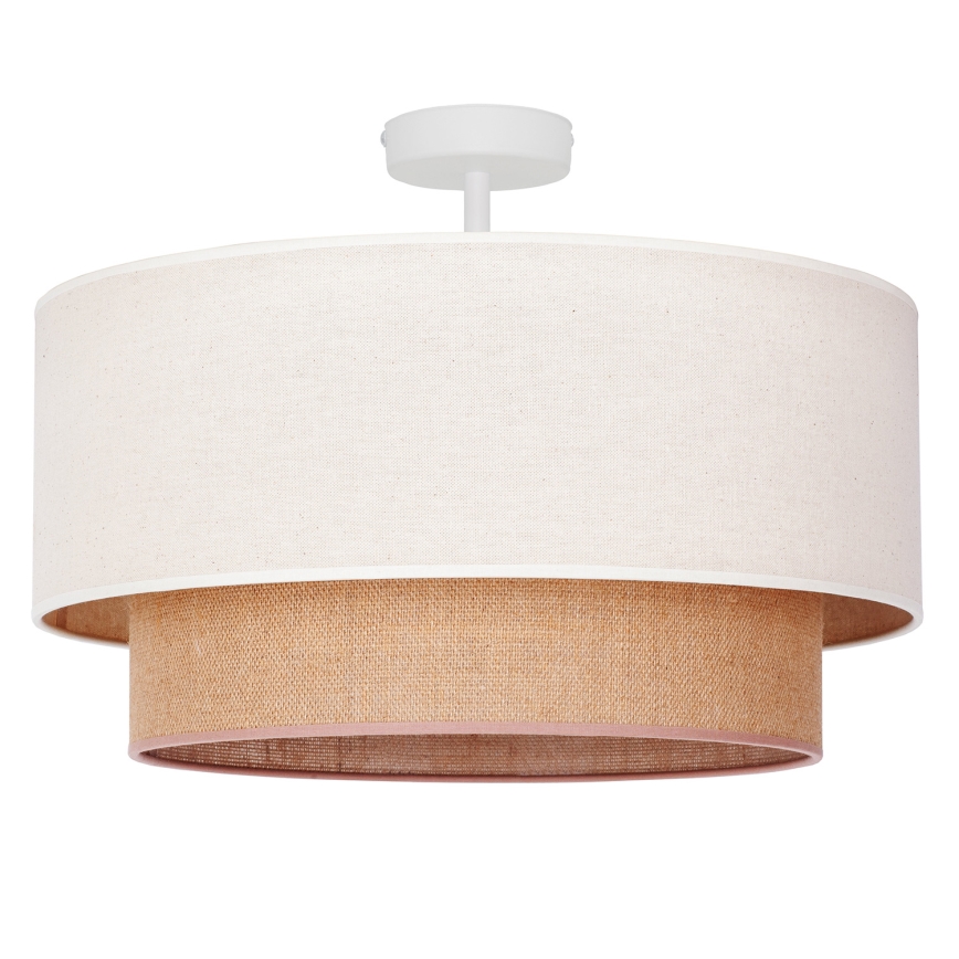 Duolla - Lámpara de techo BOHO 1xE27/15W/230V diá. 45 cm color crema/marrón