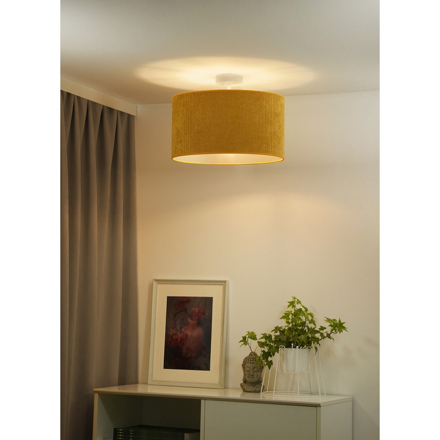 Duolla - Lámpara de techo CORDUROY 1xE27/15W/230V diá. 40 cm amarillo