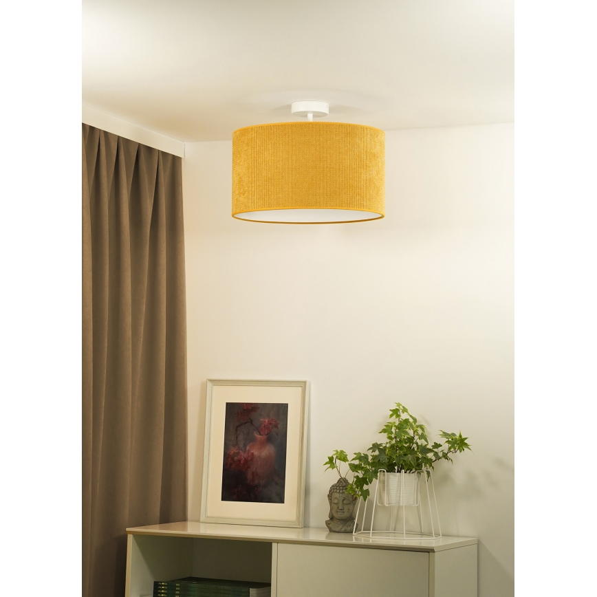 Duolla - Lámpara de techo CORDUROY 1xE27/15W/230V diá. 40 cm amarillo