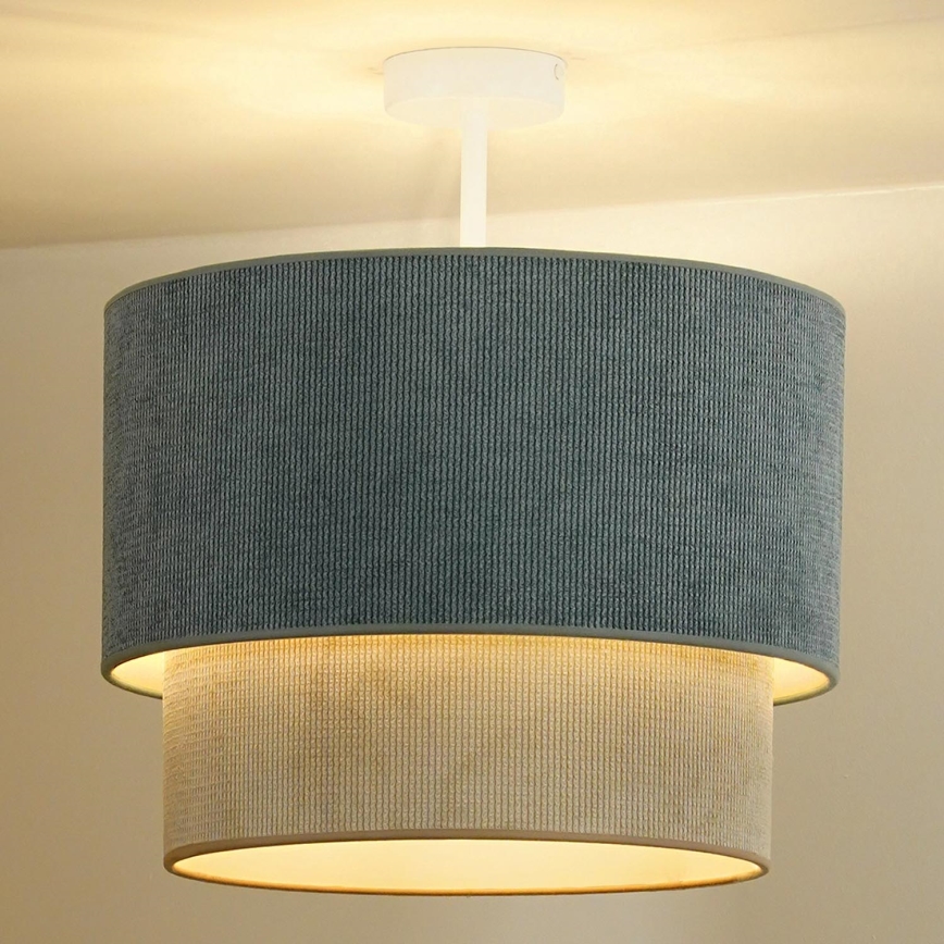 Duolla - Lámpara de techo CORDUROY 1xE27/15W/230V diá. 40 cm azul/beige