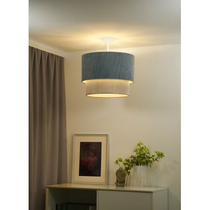 Duolla - Lámpara de techo CORDUROY 1xE27/15W/230V diá. 40 cm azul/beige