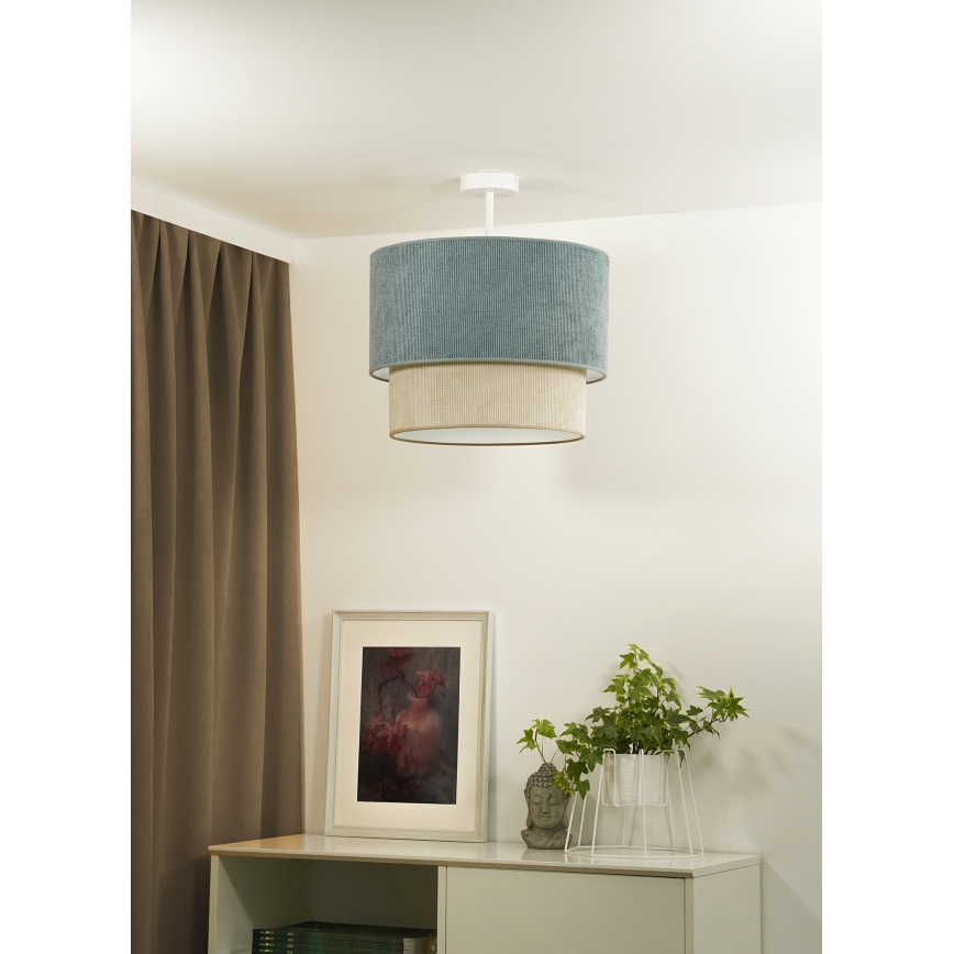 Duolla - Lámpara de techo CORDUROY 1xE27/15W/230V diá. 40 cm azul/beige
