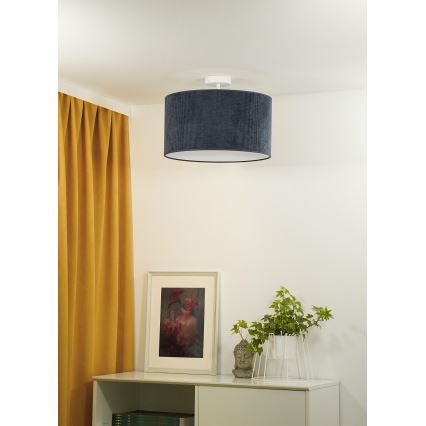 Duolla - Lámpara de techo CORDUROY 1xE27/15W/230V diá. 40 cm azul oscuro