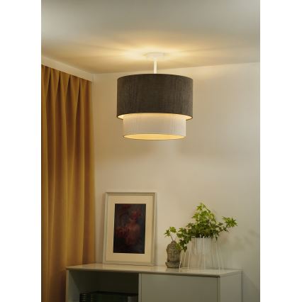 Duolla - Lámpara de techo CORDUROY 1xE27/15W/230V diá. 40 cm marrón/color crema