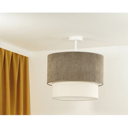 Duolla - Lámpara de techo CORDUROY 1xE27/15W/230V diá. 40 cm marrón/color crema