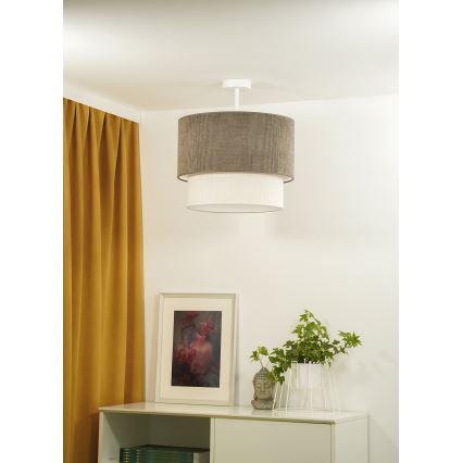 Duolla - Lámpara de techo CORDUROY 1xE27/15W/230V diá. 40 cm marrón/color crema