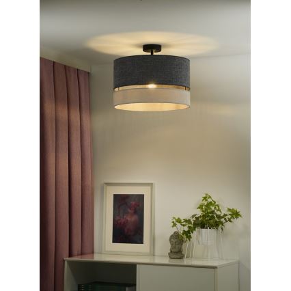 Duolla - Lámpara de techo DOUBLE 1xE27/15W/230V diá. 40 cm gris