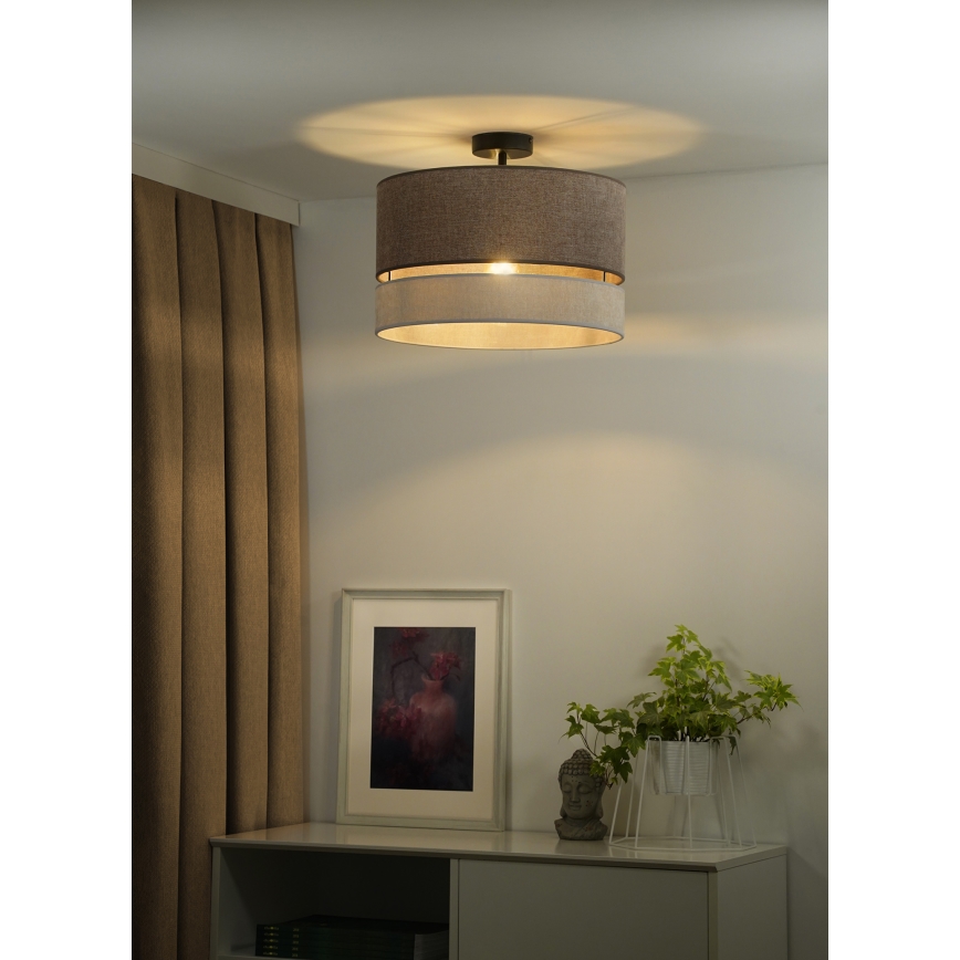 Duolla - Lámpara de techo DOUBLE 1xE27/15W/230V diá. 40 cm marrón/gris