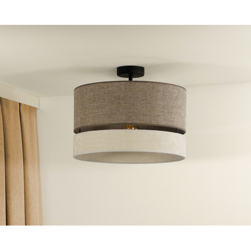 Duolla - Lámpara de techo DOUBLE 1xE27/15W/230V diá. 40 cm marrón/gris