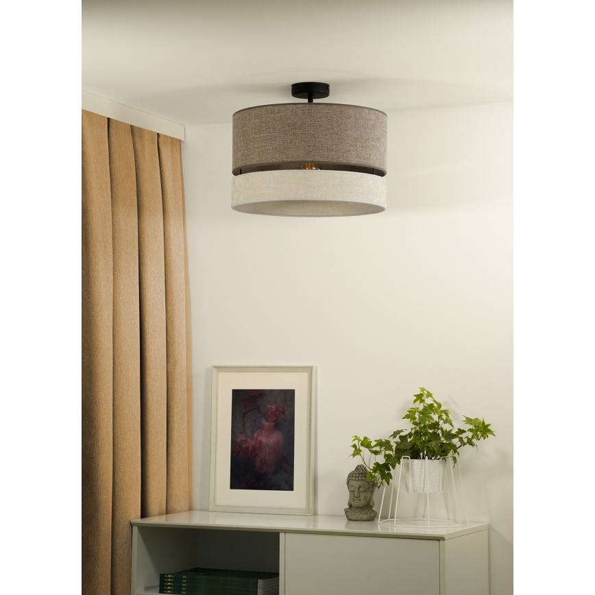 Duolla - Lámpara de techo DOUBLE 1xE27/15W/230V diá. 40 cm marrón/gris