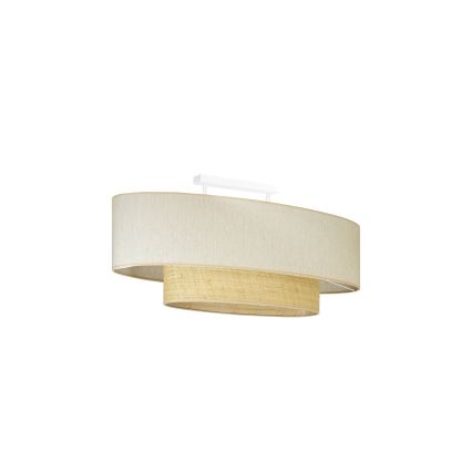 Duolla - Lámpara de techo DOUBLE OVAL NATURE 2xE27/15W/230V color crema/beige