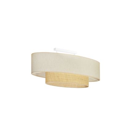 Duolla - Lámpara de techo DOUBLE OVAL NATURE 2xE27/15W/230V color crema/beige