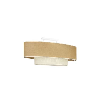 Duolla - Lámpara de techo DOUBLE OVAL YUTE 2xE27/15W/230V marrón/color crema