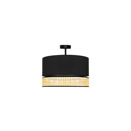 Duolla - Lámpara de techo DOUBLE RATTAN 1xE27/15W/230V diá. 40 cm negro/beige