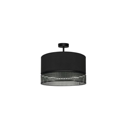 Duolla - Lámpara de techo DOUBLE RATTAN 1xE27/15W/230V diá. 40 cm negro