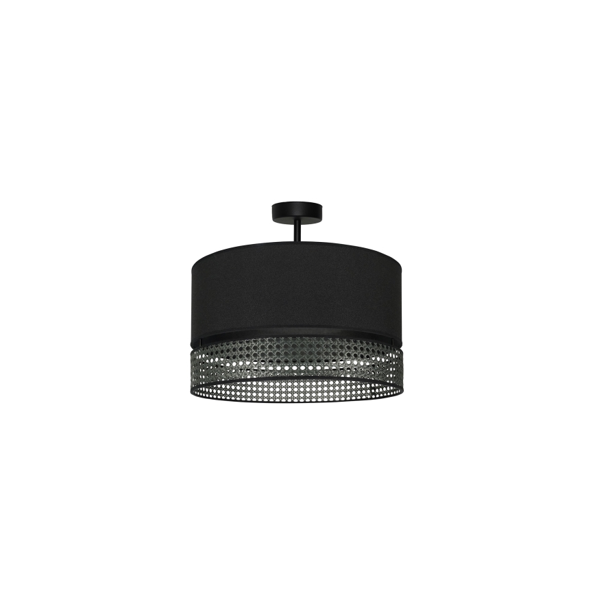 Duolla - Lámpara de techo DOUBLE RATTAN 1xE27/15W/230V diá. 40 cm negro