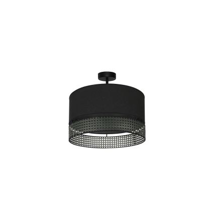 Duolla - Lámpara de techo DOUBLE RATTAN 1xE27/15W/230V diá. 40 cm negro