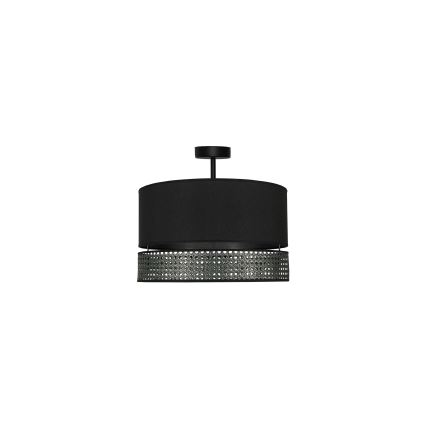 Duolla - Lámpara de techo DOUBLE RATTAN 1xE27/15W/230V diá. 40 cm negro