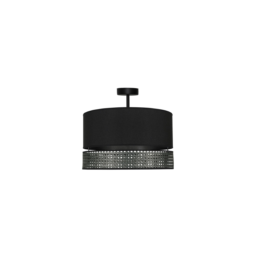 Duolla - Lámpara de techo DOUBLE RATTAN 1xE27/15W/230V diá. 40 cm negro