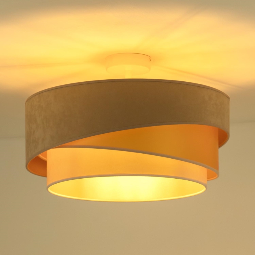 Duolla - Lámpara de techo KOBO 1xE27/15W/230V diá. 45 cm beige/dorado/color crema