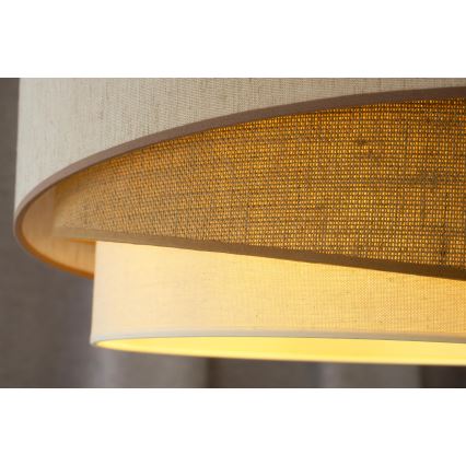 Duolla - Lámpara de techo KOBO 1xE27/15W/230V diá. 45 cm beige/marrón/blanco