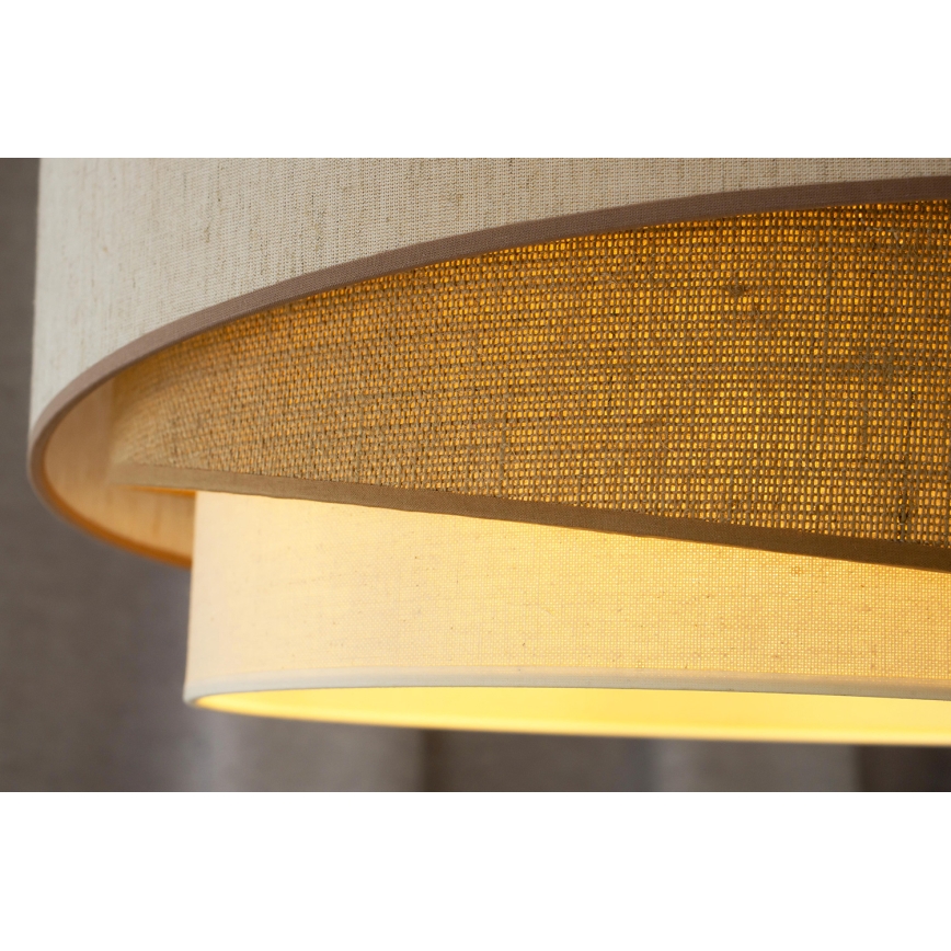 Duolla - Lámpara de techo KOBO 1xE27/15W/230V diá. 45 cm beige/marrón/blanco