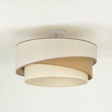 Duolla - Lámpara de techo KOBO 1xE27/15W/230V diá. 45 cm beige/marrón/blanco