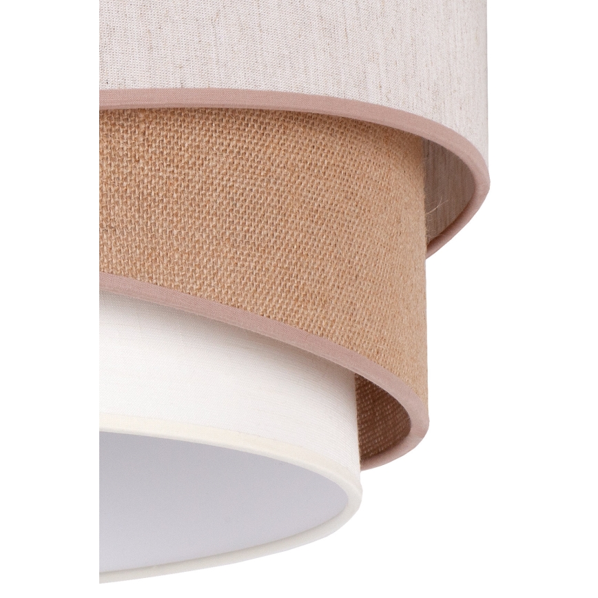 Duolla - Lámpara de techo KOBO 1xE27/15W/230V diá. 45 cm beige/marrón/blanco