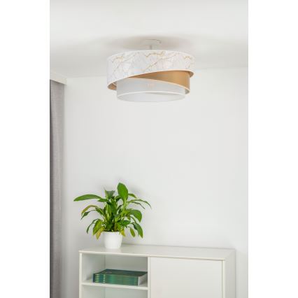 Duolla - Lámpara de techo KOBO 1xE27/15W/230V diá. 45 cm blanco/dorado