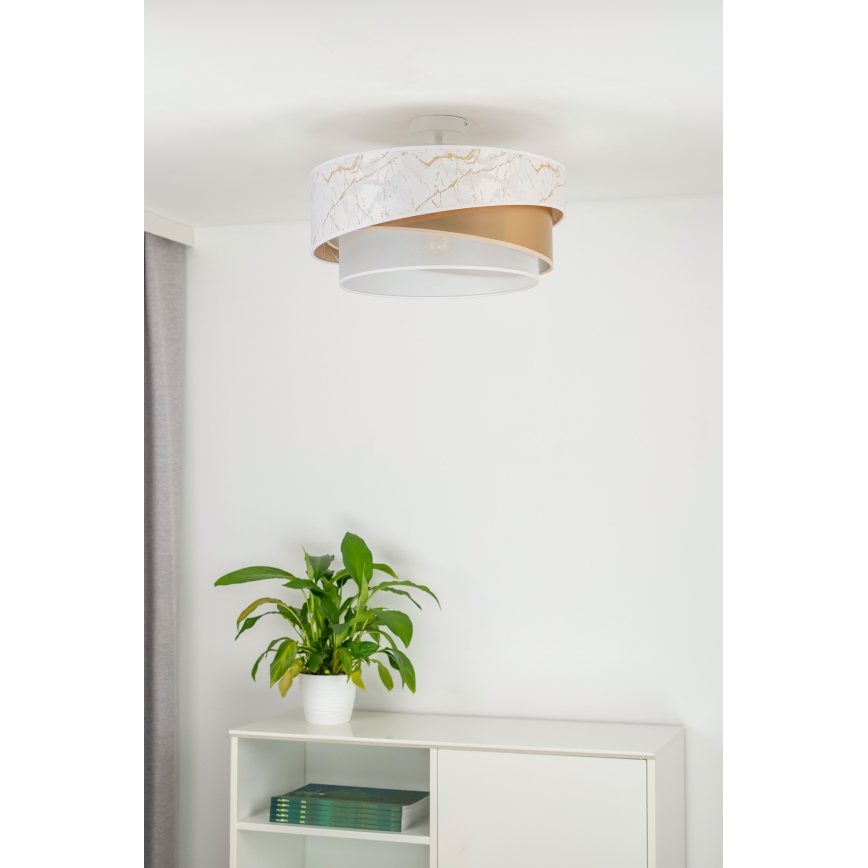 Duolla - Lámpara de techo KOBO 1xE27/15W/230V diá. 45 cm blanco/dorado