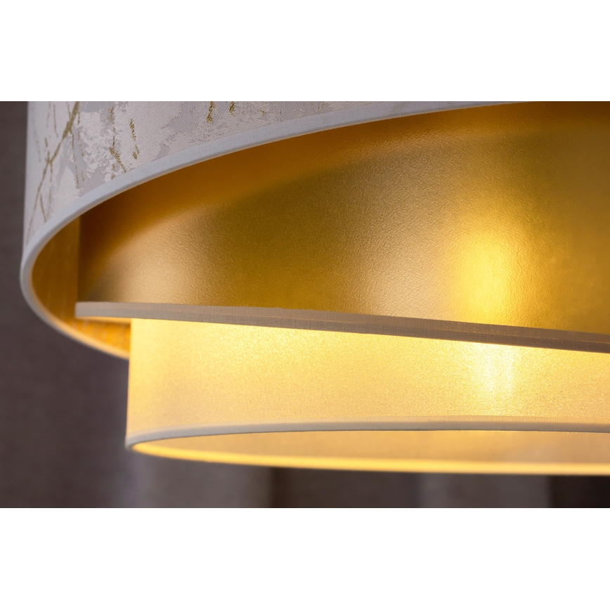 Duolla - Lámpara de techo KOBO 1xE27/15W/230V diá. 45 cm blanco/dorado