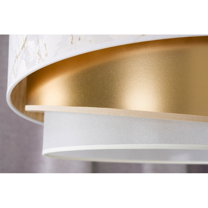 Duolla - Lámpara de techo KOBO 1xE27/15W/230V diá. 45 cm blanco/dorado