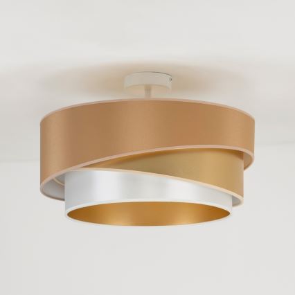 Duolla - Lámpara de techo KOBO 1xE27/15W/230V diá. 45 cm cobre/dorado/blanco