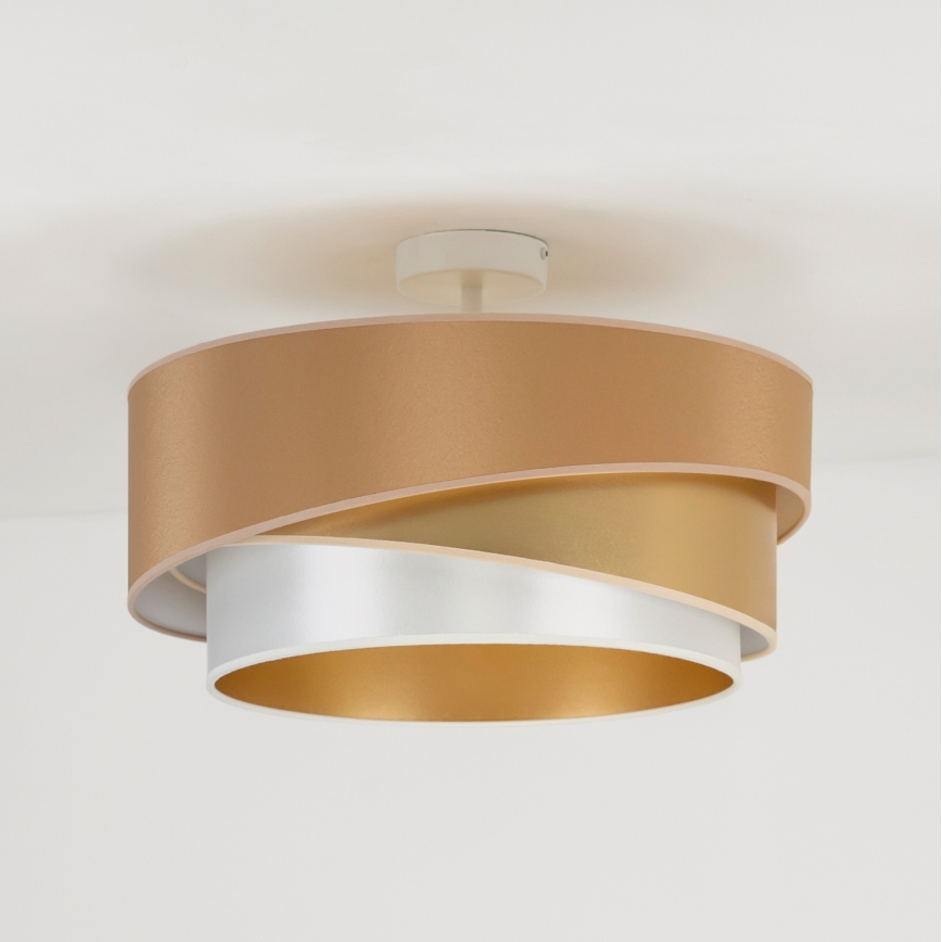 Duolla - Lámpara de techo KOBO 1xE27/15W/230V diá. 45 cm cobre/dorado/blanco