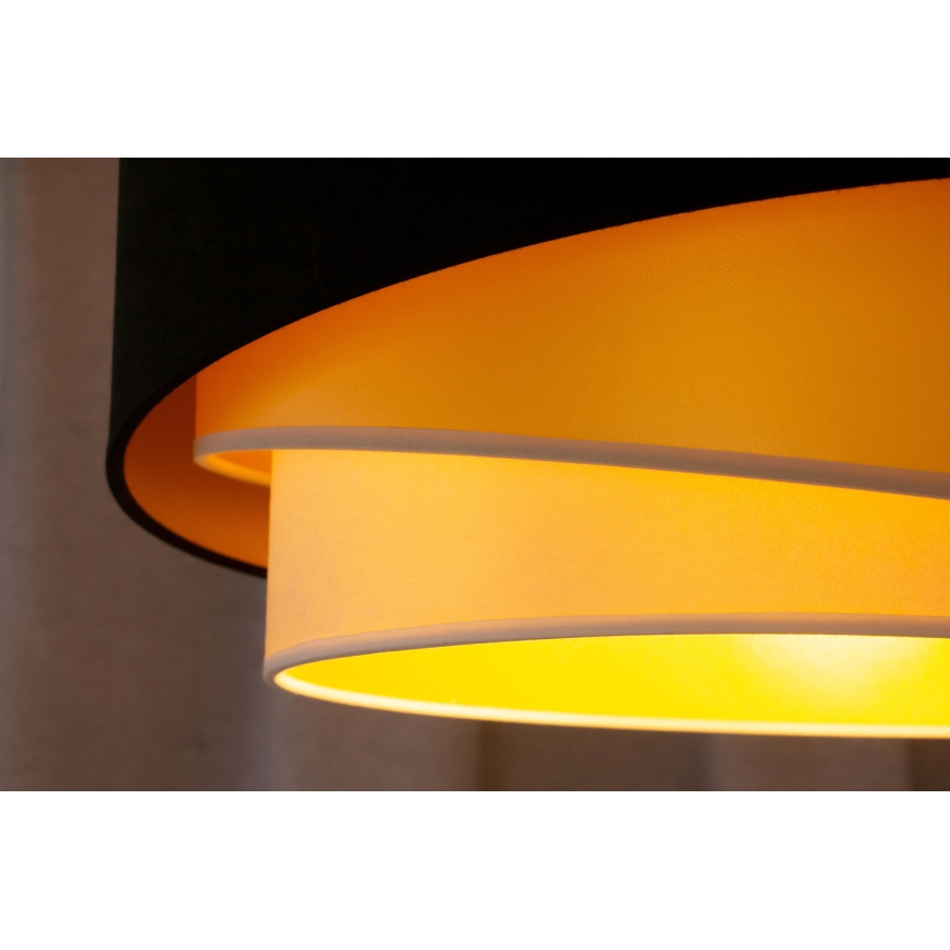 Duolla - Lámpara de techo KOBO 1xE27/15W/230V diá. 45 cm negro/dorado/color crema