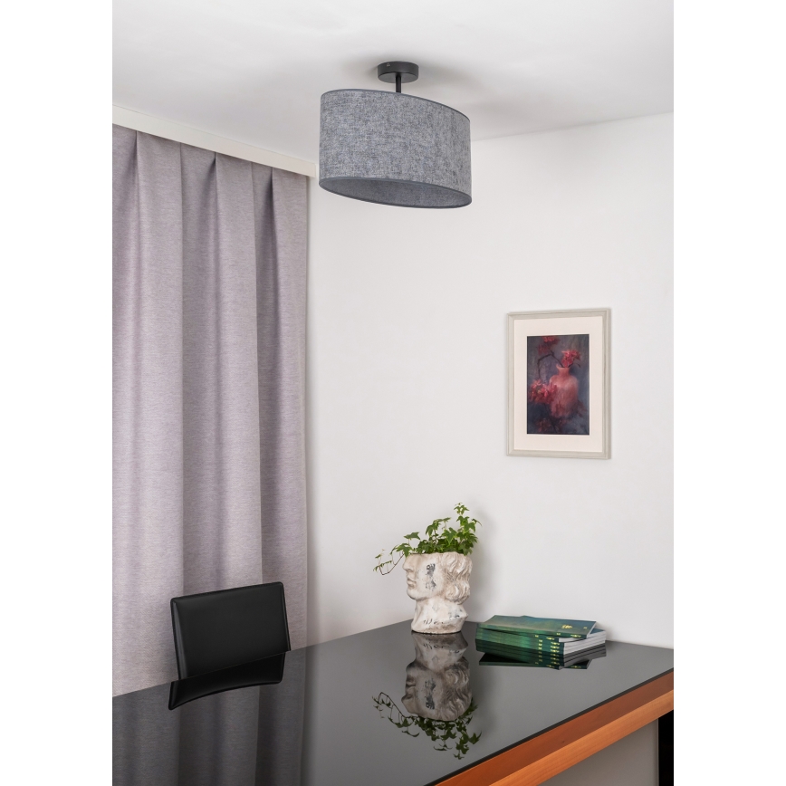Duolla - Lámpara de techo OVAL 1xE27/15W/230V gris