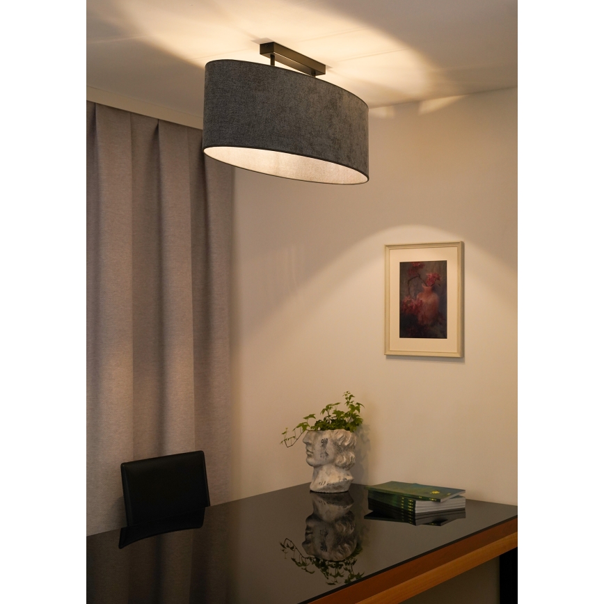 Duolla - Lámpara de techo OVAL 2xE27/15W/230V gris
