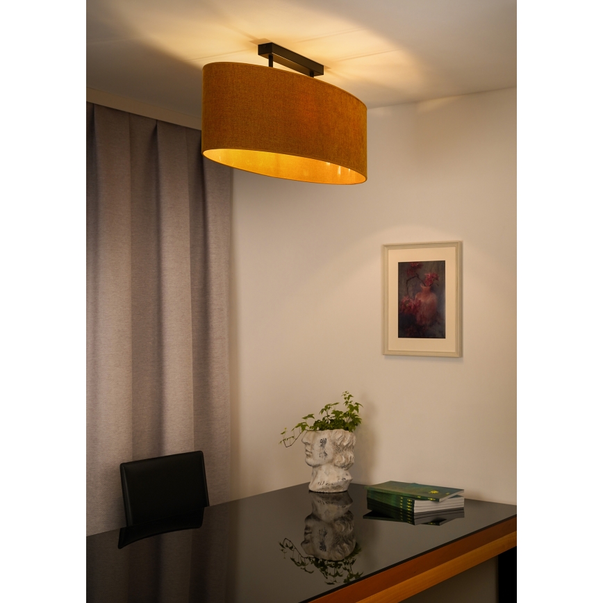Duolla - Lámpara de techo OVAL 2xE27/15W/230V marrón