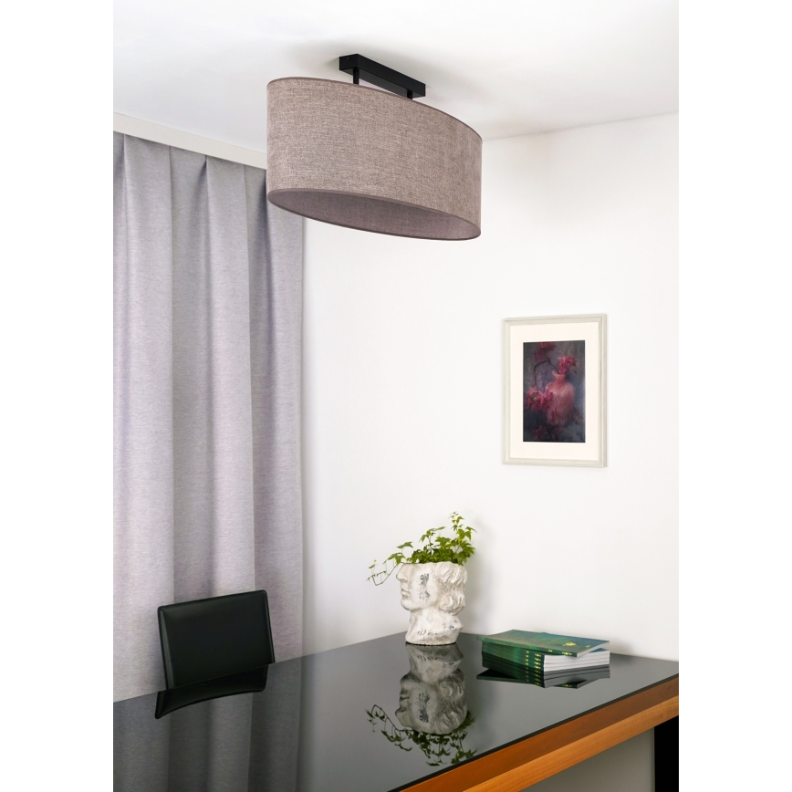 Duolla - Lámpara de techo OVAL 2xE27/15W/230V marrón