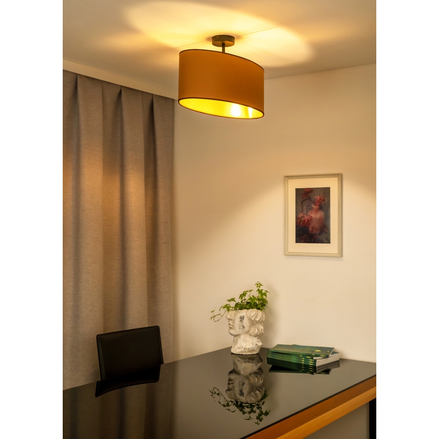 Duolla - Lámpara de techo OVAL VEGAN 1xE27/15W/230V marrón